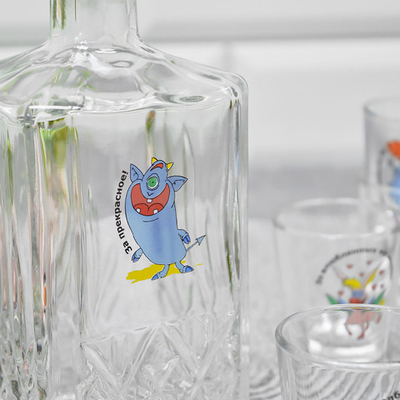 Набор 7 предметов (Графин 500мл, 6 стопок 50мл) "Приколы"