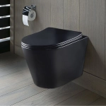 Унитаз подвесной CULTO MONET черный, безободковый с сиденьем микролифт