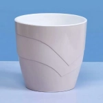 Кашпо для цветов пластиковое 1,2л d-13см»Грация» со вставкой льняной