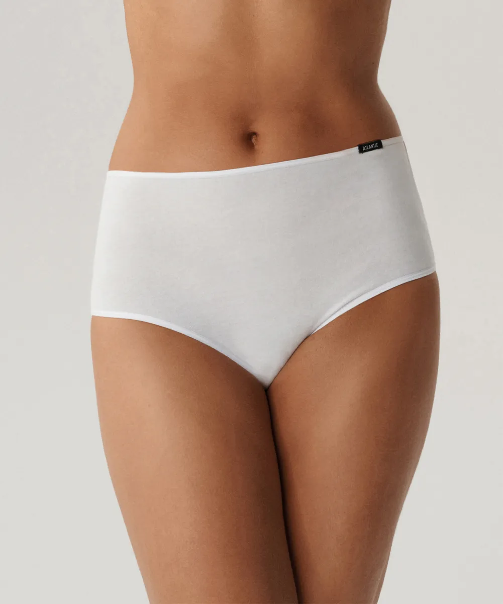 Женские трусы макси Atlantic, набор из 3 шт., хлопок, белые, 3BLP-585