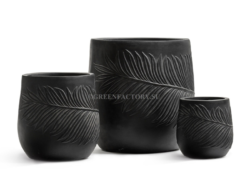 Кашпо TREEZ ERGO - серия Nature - Чаша - Антрацит