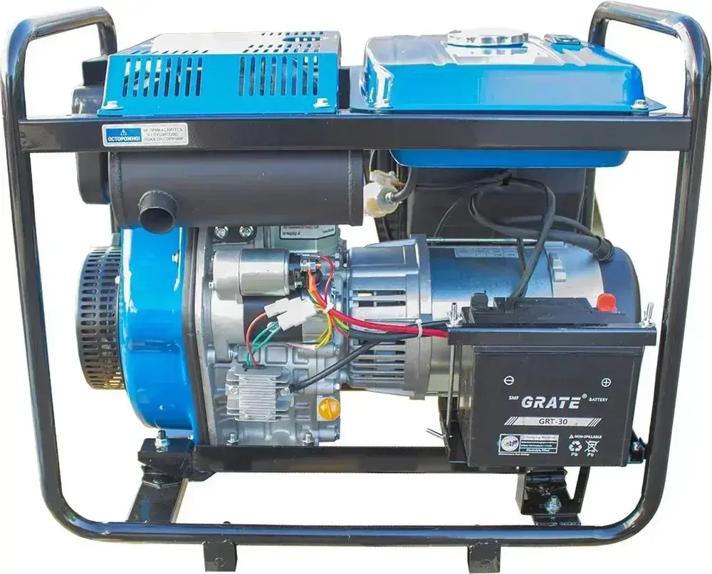 Генератор дизельный Redbo DPG-6500 (7 кВт, бак 15 л, ручной/электростартер, AVR, 2 розетки ) электрогенератор / резервный источник питания