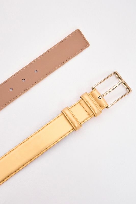 Классический ремень из кожи saffiano, 35 мм, золотой