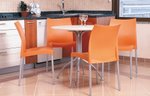 Стул пластиковый Papatya Marvel-S, сатинированный алюминий, оранжевый