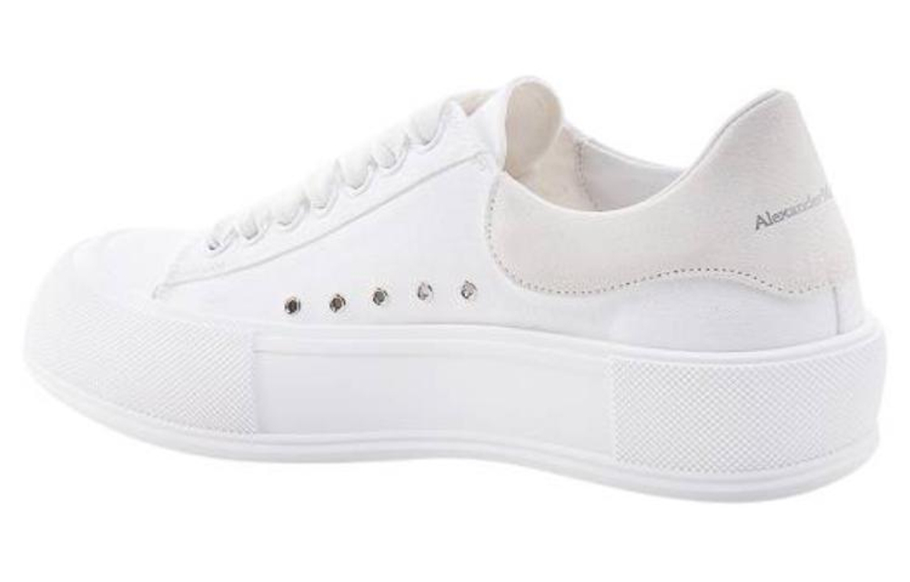 Alexander McQueen Alexander McQueen Deck Canvas low-cut lace-up fashion sneakers men's white