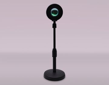 Атмосферная светодиодная настольная лампа с пультом 3W RGB DE8385 BK черный Desk Ambrella