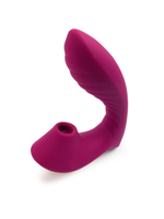 Сливовый вибромассажер с вакуумной стимуляцией клитора (Цвет: сливовый)