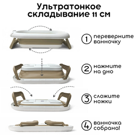 Ванна детская Bubago Felice со сливом, термометром, матрасиком бежевый