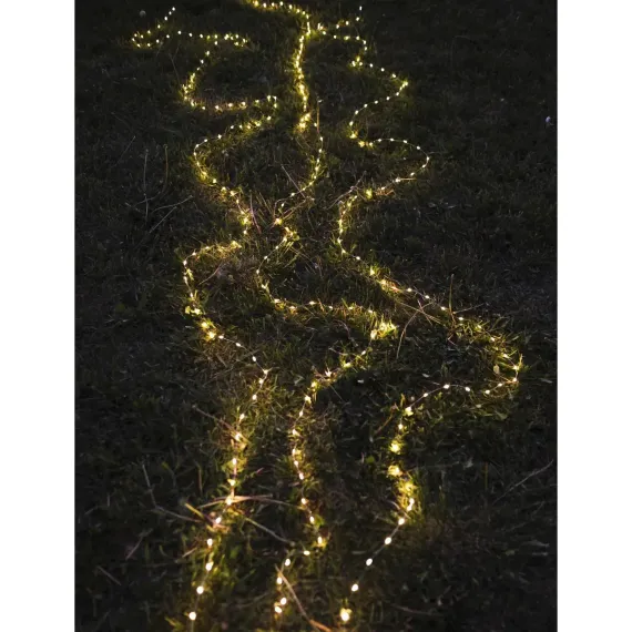 Гирлянда нить-роса 10 м., IP20, серебристая нить, 100 теплых белых LED, 12 В, Luazon Lighting (5198354)