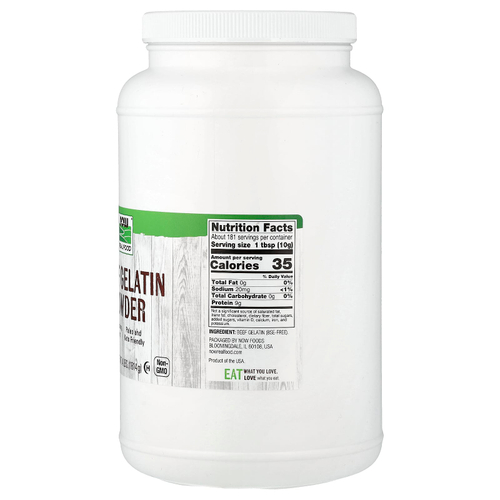 NOW Foods, Real Food, порошок из говяжьего желатина, 1814 г (4 фунта)