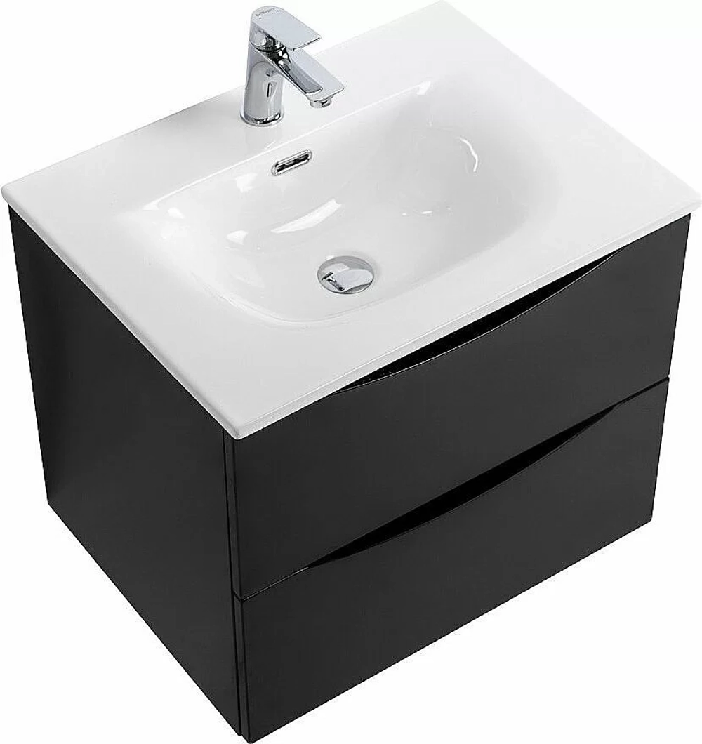 Тумба с раковиной BelBagno MARINO-CER-N-600-2C-SO-NL-P Nero Lucido