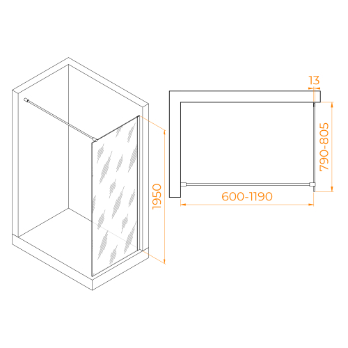 Душевая перегородка RGW WA-010 (Прозрачное, 800)