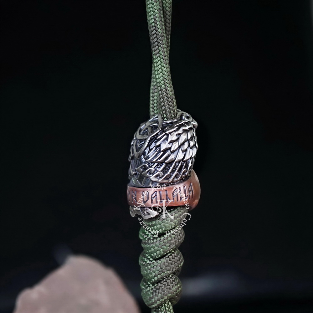 Темлячная бусина "Кольцо Одина" биметалл (бронза Валькнут)