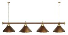 Лампа STARTBILLIARDS 4 пл. (плафоны хром,штанга зеленая,фурнитура золото)