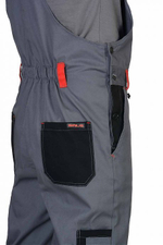 Полукомбинезон "СТАН" серый с черной и красной отделкой