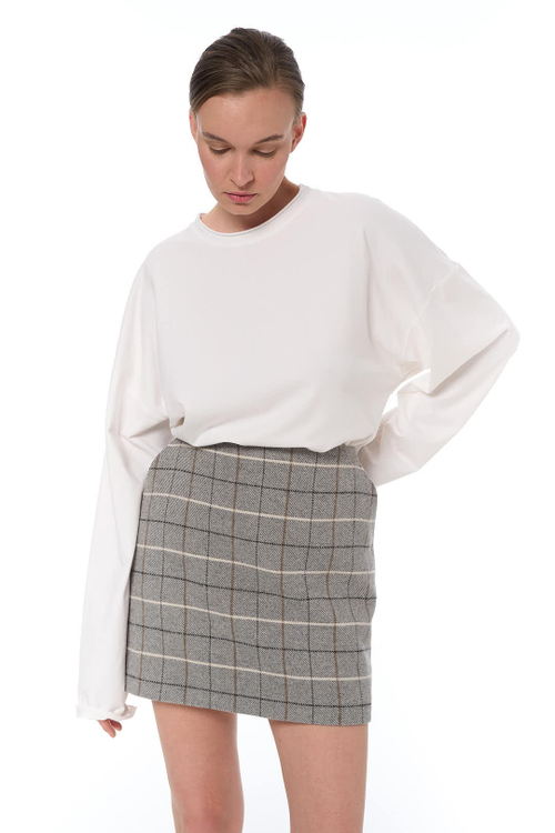 Лонгслив из тонкого трикотажа, темный беж