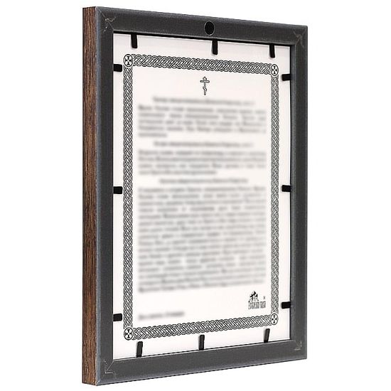 Купить икону Блаженной Матроне Московской, в темной пластиковой рамке 17,5*20,5 см недорого