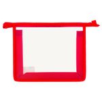 Папка для тетрадей А5 ПИФАГОР, пластик, молния сверху, прозрачная, красная, 228220