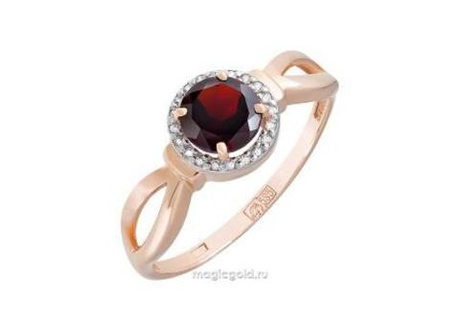 Кольцо из золота с гранатами