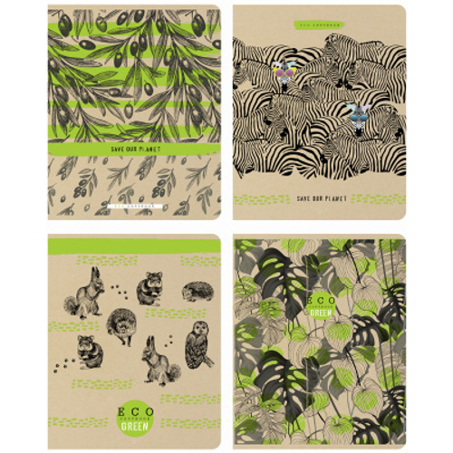 Тетрадь 48л., А5, клетка BG "Greenlife", выб. лак, 70г/м2