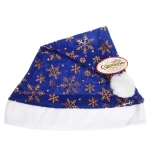 Колпак новогодний «Снежинки» 28*38см, Синий