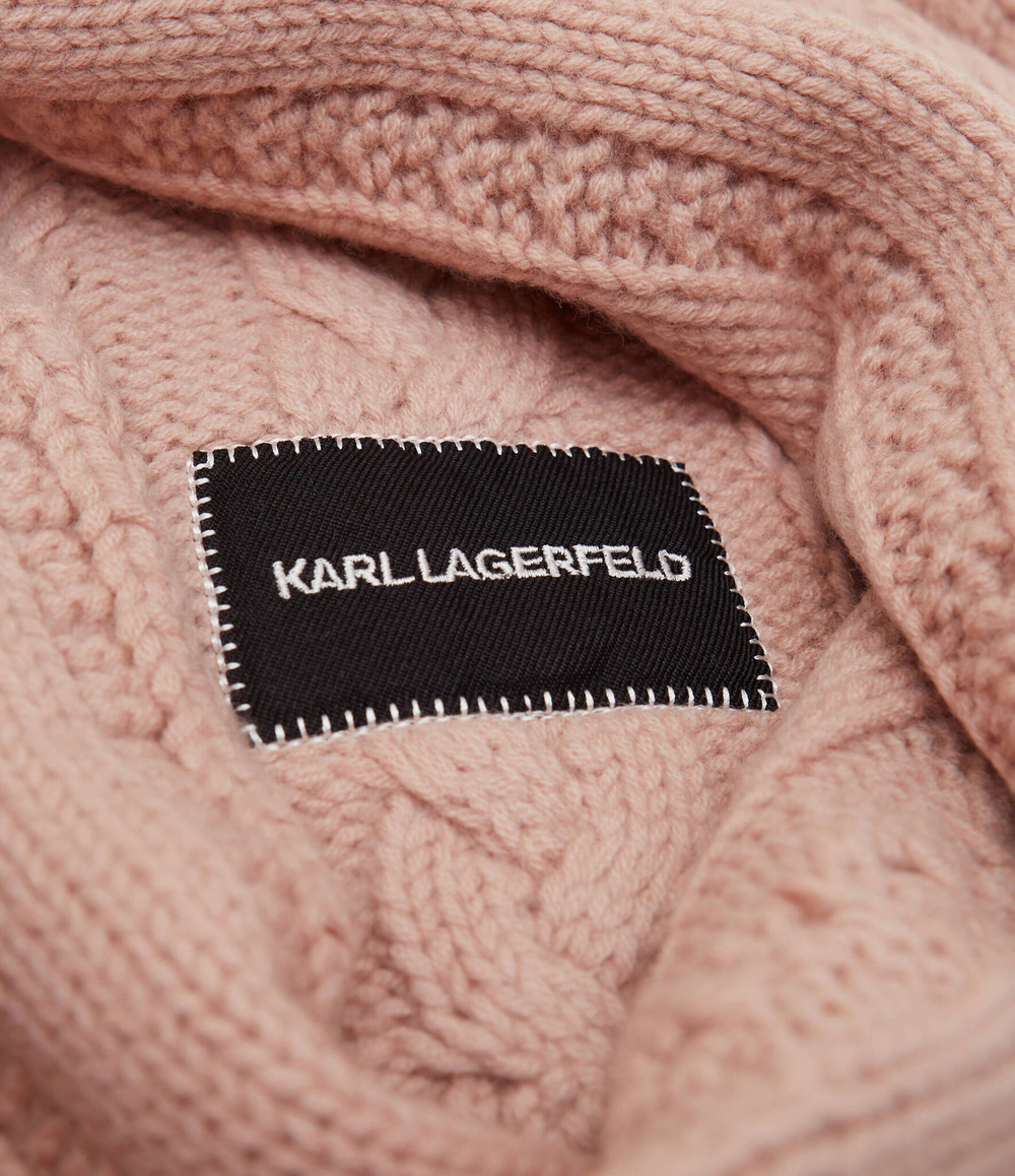 Хлопчатобумажная шаль k/essential cable knit Karl Lagerfeld - бежевый(236W3310)