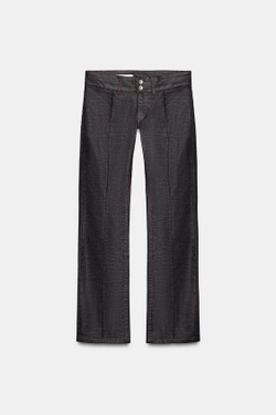 ZARA ДЖИНСЫ TRF С НИЗКОЙ ПОСАДКОЙ И ВОЩЕНЫМ ПОКРЫТИЕМ, ШОКОЛАДНЫЙ