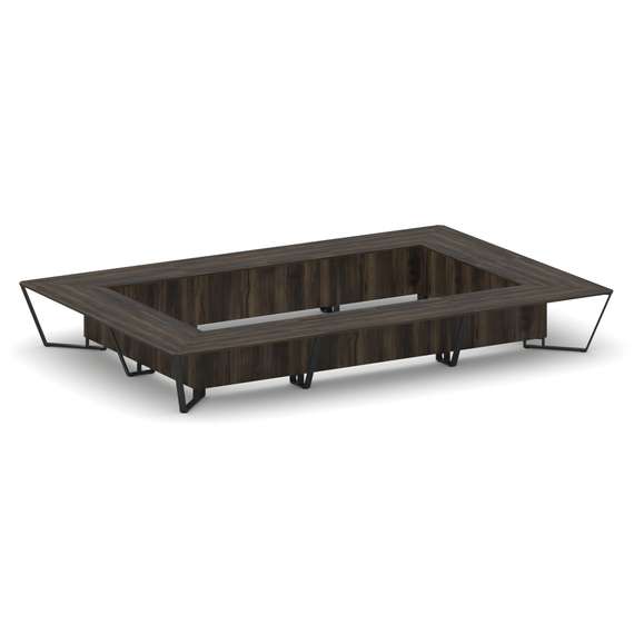 Steel Meet Стол переговорный прямоугольный KD-PR.B.SP-26K2 Дуб Мали/Металл Черный 6000*4000*750