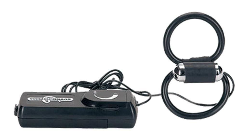 Чёрное эрекционное кольцо с подхватом мошонки и вибрацией X-FACTOR VIBRATING COCK & BALL RINGS (Цвет: черный)