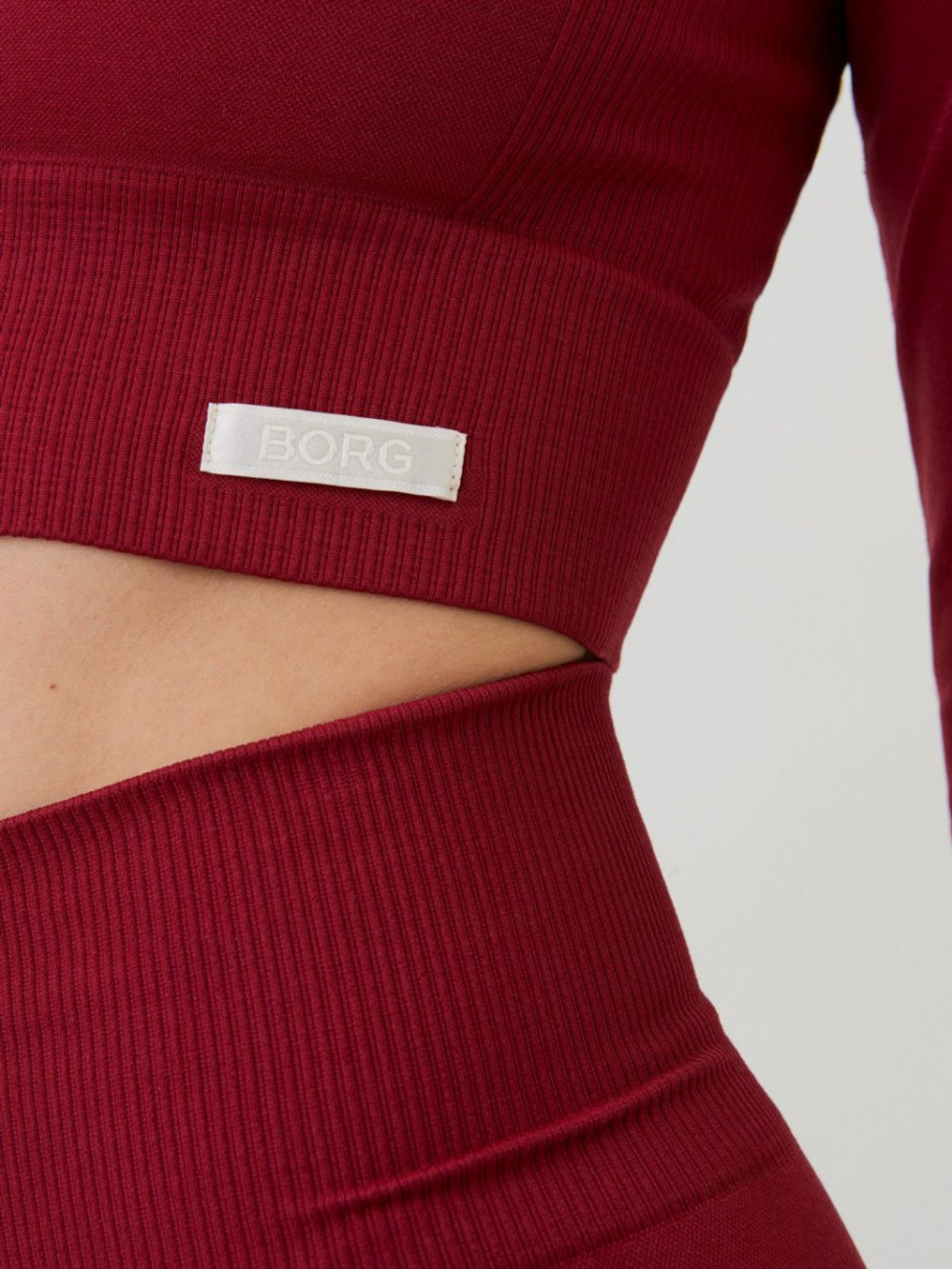 Женская теннисная футболка (dł. Рукава) Björn Borg Stockholm Seamless Crop Top W - красный