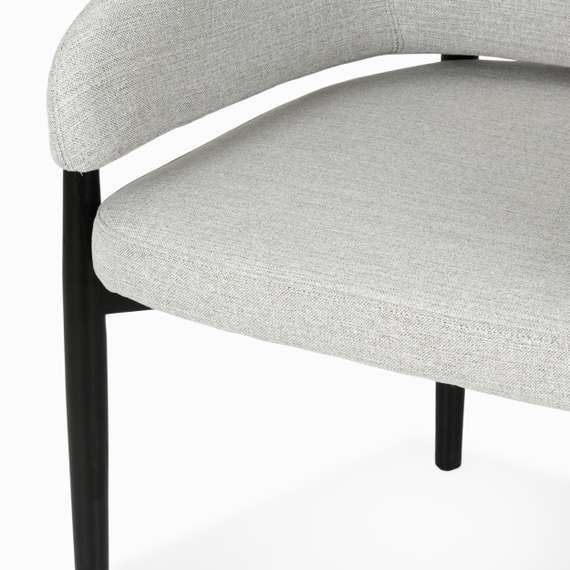 Обеденный стул Jeff, серая ткань, черные ножки