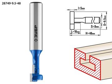 ЗУБР 9.5 x 10 мм, высота 5 мм, фреза пазовая Т-образная №1, Профессионал (28749-9.5-48)