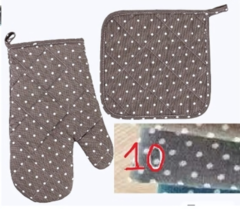 Прихватка в наборе варежкой «HomeStyle», цвет серый