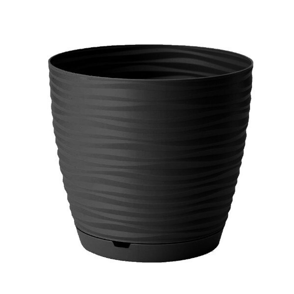 Горшок для цветов Saffron 1,5 л с поддоном (черный)
