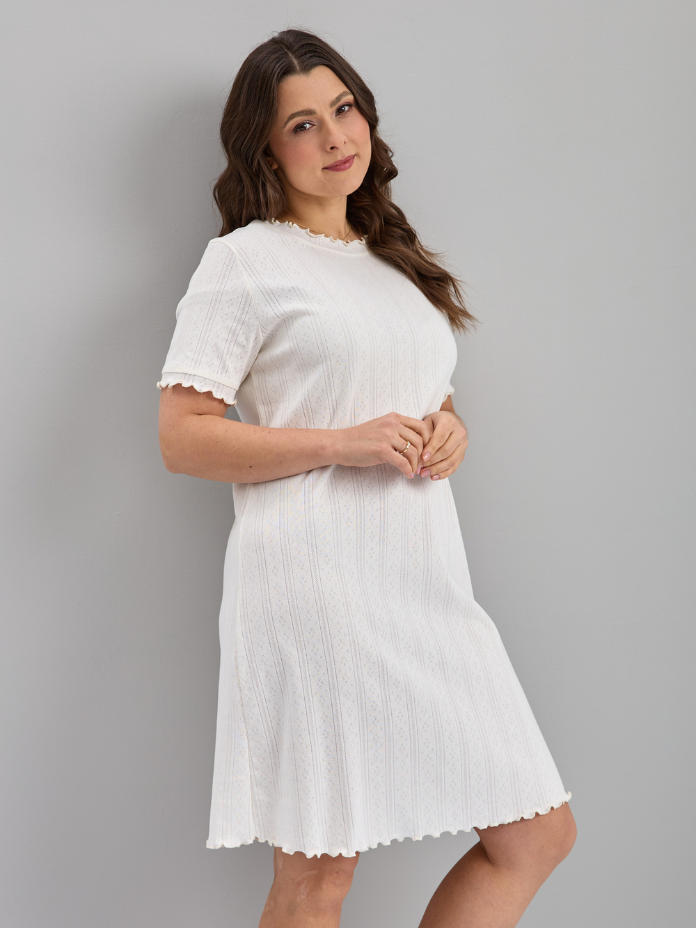 Ночная сорочка Ср-184/ажурэкрю-полоса