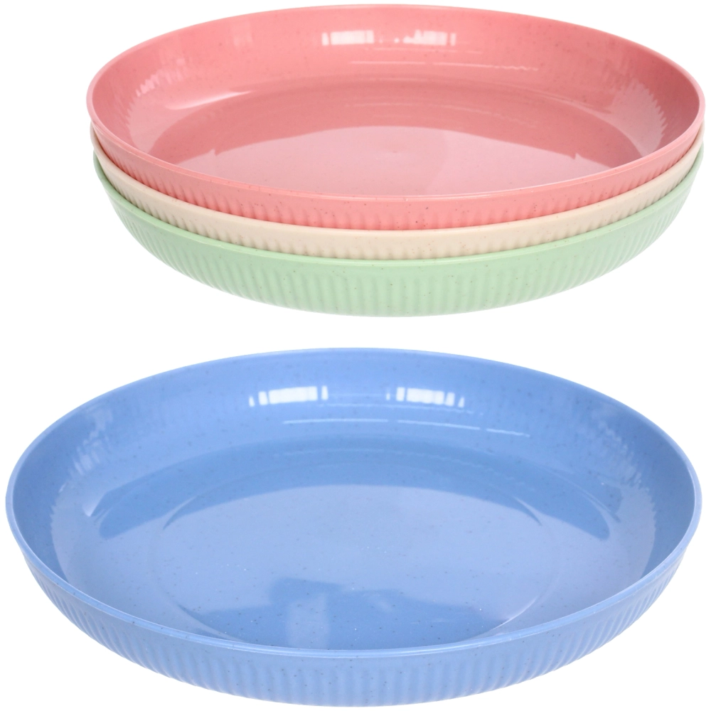 Тарелка пластиковая «ЭкоЛайф» 22см, микс цветов