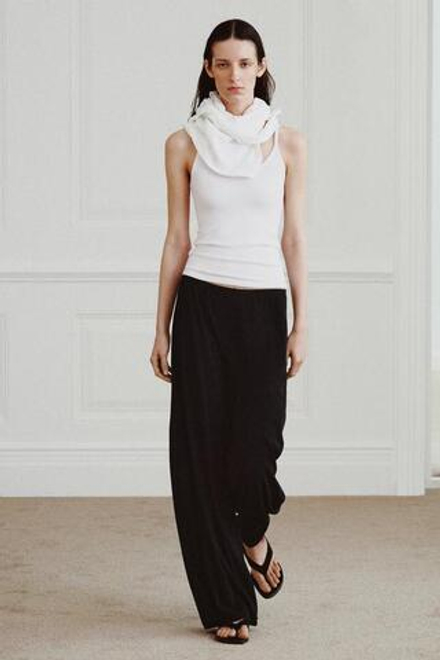 ZARA ПРЯМЫЕ БРЮКИ ИЗ ХЛОПКА, ЧЕРНЫЙ