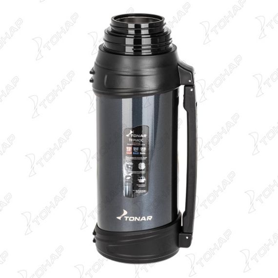 Термос (T-KD-9010-2) 2000ML синий (крышка-кружка, доп.пл.чашка, ручка) TONAR