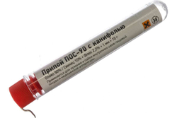 Припой с канифолью ПОС-90 (10 г; 1.0 мм) колба REXANT 09-3102