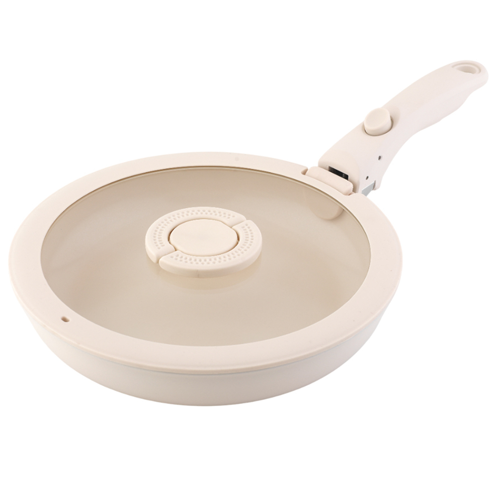 Набор посуды для приготовления со съемной ручкой smart ceramic, 7 предметов, цвета топленого молока