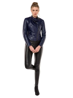 Косуха укороченная демисезонная куртка из натуральной кожи