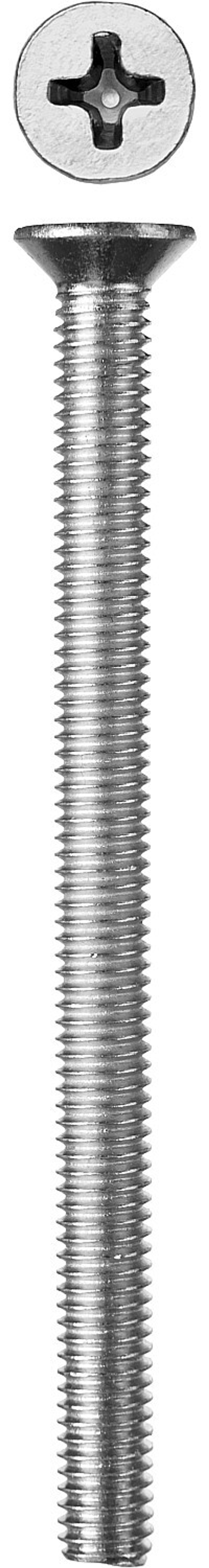 Винт DIN 965, M6 x 80 мм, 5 кг, кл. пр. 4.8, оцинкованный, ЗУБР