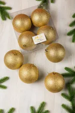 Набор новогодних шаров (4 шт) - глиттер