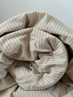 КПБ 2 сп с простыней на рез. 160х200 ВАРЕНЫЙ ХЛОПОК "Бежевая полоса"