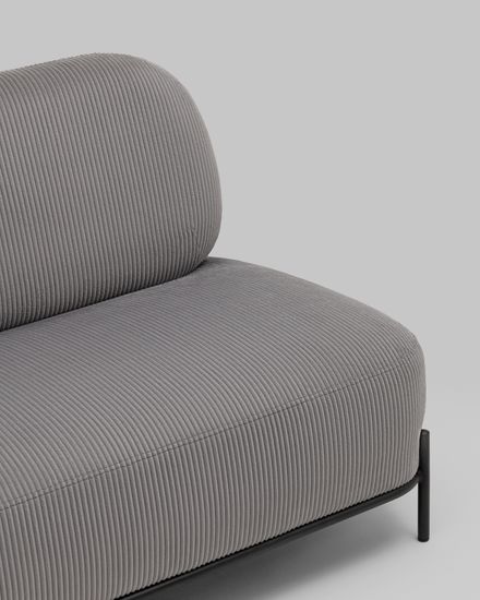 Диван Стоун велюр рельефный светло-серый