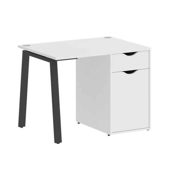 Home Office Стол письменный VR.SP-3-98.1.A Белый Бриллиант/Металл Антрацит 980*720*750