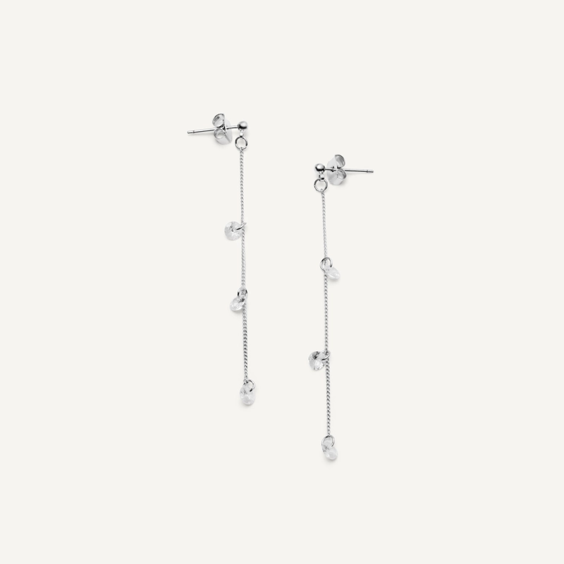 Серьги Кристаллы на Цепочка