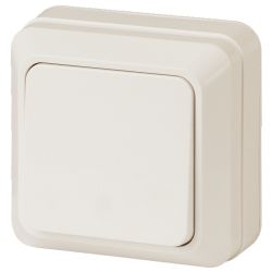 Выключатель Intro Quadro 2-101-02 одноклавишный 10А-250В, IP20, ОУ, слоновая кость