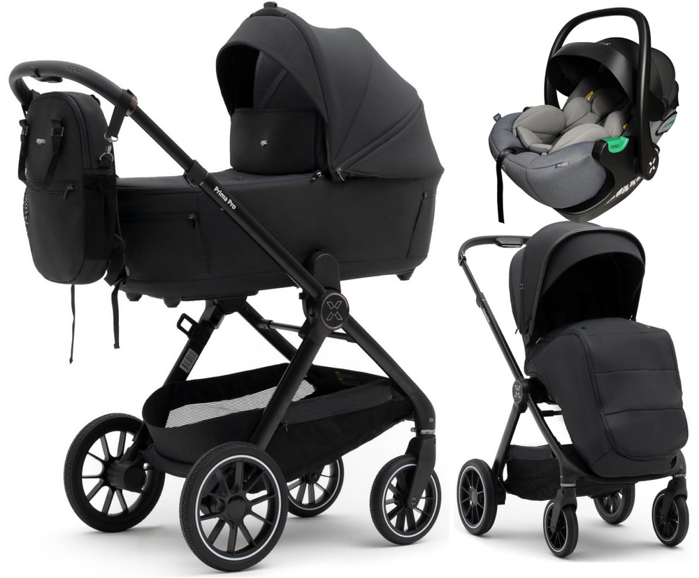 Коляска Agex Prima Pro 3 в 1 с автокреслом i-Safe S Grey Midnight Grey (Темно-серый)
