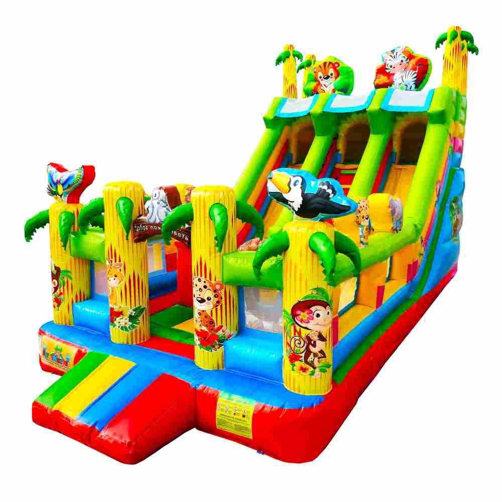 Коммерческий надувной батут «Звериная команда», 8*4*5 м